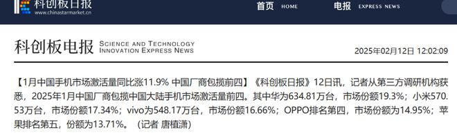 2025年手机市场大洗牌：华为继续领跑苹果第五国产手机崛起！(图1)